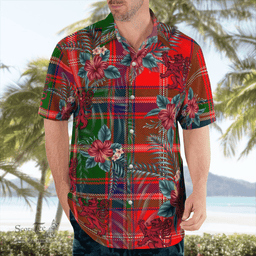 Scottish Clan Somerville Modern Tartan Scottish Lion Hawaiian Shirt | Tartan Plaid Shirt Scottish Plaid Tartan Plaid - ScotsTee - scotstee.com