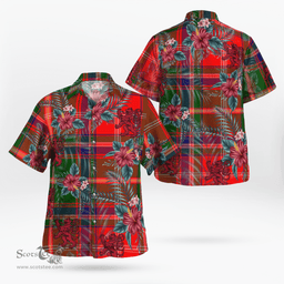 Scottish Clan Somerville Modern Tartan Scottish Lion Hawaiian Shirt | Tartan Plaid Shirt Scottish Plaid Tartan Plaid - ScotsTee - scotstee.com