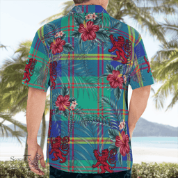 Scottish Clan US Marine Tartan Scottish Lion Hawaiian Shirt | Tartan Plaid Shirt Scottish Plaid Tartan Plaid - ScotsTee - scotstee.com