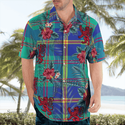 Scottish Clan US Marine Tartan Scottish Lion Hawaiian Shirt | Tartan Plaid Shirt Scottish Plaid Tartan Plaid - ScotsTee - scotstee.com