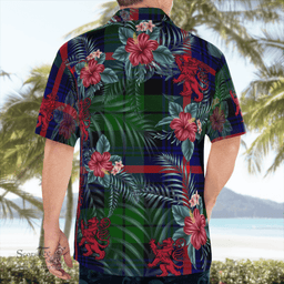 Scottish Clan Urquhart Modern Tartan Scottish Lion Hawaiian Shirt | Tartan Plaid Shirt Scottish Plaid Tartan Plaid - ScotsTee - scotstee.com