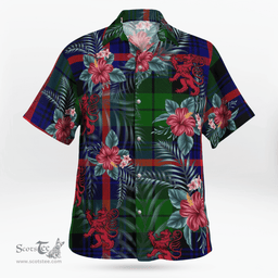 Scottish Clan Urquhart Modern Tartan Scottish Lion Hawaiian Shirt | Tartan Plaid Shirt Scottish Plaid Tartan Plaid - ScotsTee - scotstee.com