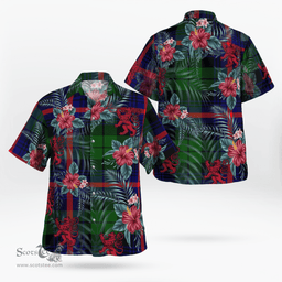 Scottish Clan Urquhart Modern Tartan Scottish Lion Hawaiian Shirt | Tartan Plaid Shirt Scottish Plaid Tartan Plaid - ScotsTee - scotstee.com