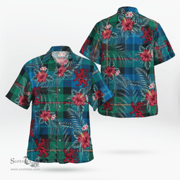 Scottish Clan Smith Ancient Tartan Scottish Lion Hawaiian Shirt | Tartan Plaid Shirt Scottish Plaid Tartan Plaid - ScotsTee - scotstee.com