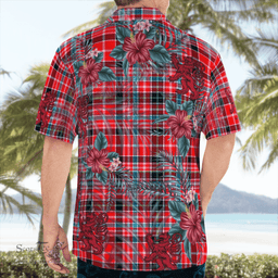 Scottish Clan Udny Tartan Scottish Lion Hawaiian Shirt | Tartan Plaid Shirt Scottish Plaid Tartan Plaid - ScotsTee - scotstee.com