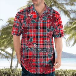 Scottish Clan Udny Tartan Scottish Lion Hawaiian Shirt | Tartan Plaid Shirt Scottish Plaid Tartan Plaid - ScotsTee - scotstee.com