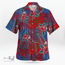 Scottish Clan Witherspoon Tartan Scottish Lion Hawaiian Shirt | Tartan Plaid Shirt Scottish Plaid Tartan Plaid - ScotsTee - scotstee.com
