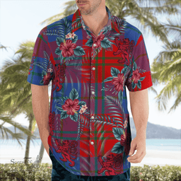Scottish Clan Witherspoon Tartan Scottish Lion Hawaiian Shirt | Tartan Plaid Shirt Scottish Plaid Tartan Plaid - ScotsTee - scotstee.com