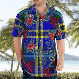 Scottish Clan Weir Modern Tartan Scottish Lion Hawaiian Shirt | Tartan Plaid Shirt Scottish Plaid Tartan Plaid - ScotsTee - scotstee.com