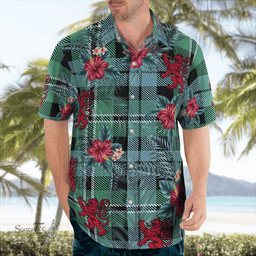 Scottish Clan Melville Tartan Scottish Lion Hawaiian Shirt | Tartan Plaid Shirt Scottish Plaid Tartan Plaid - ScotsTee - scotstee.com