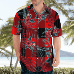Scottish Clan Rob Roy MacGregor Modern Tartan Scottish Lion Hawaiian Shirt | Tartan Plaid Shirt Scottish Plaid Tartan Plaid - ScotsTee - scotstee.com