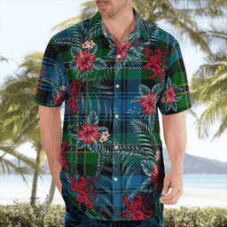 Scottish Clan Polaris Military Tartan Scottish Lion Hawaiian Shirt | Tartan Plaid Shirt Scottish Plaid Tartan Plaid - ScotsTee - scotstee.com