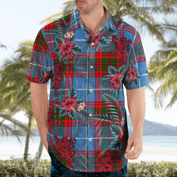 Scottish Clan Preston (Edinburgh) Tartan Scottish Lion Hawaiian Shirt | Tartan Plaid Shirt Scottish Plaid Tartan Plaid - ScotsTee - scotstee.com