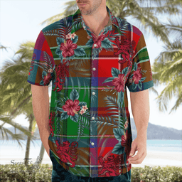 Scottish Clan MacCulloch Tartan Scottish Lion Hawaiian Shirt | Tartan Plaid Shirt Scottish Plaid Tartan Plaid - ScotsTee - scotstee.com