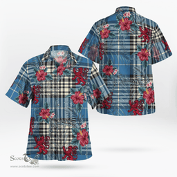 Scottish Clan Napier Ancient Tartan Scottish Lion Hawaiian Shirt | Tartan Plaid Shirt Scottish Plaid Tartan Plaid - ScotsTee - scotstee.com