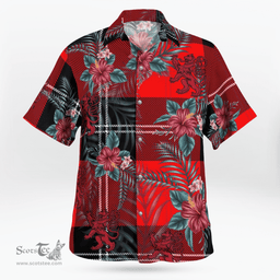 Scottish Clan Ramsay Modern Tartan Scottish Lion Hawaiian Shirt | Tartan Plaid Shirt Scottish Plaid Tartan Plaid - ScotsTee - scotstee.com