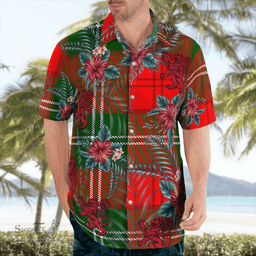 Scottish Clan Lennox Modern Tartan Scottish Lion Hawaiian Shirt | Tartan Plaid Shirt Scottish Plaid Tartan Plaid - ScotsTee - scotstee.com