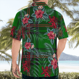 Scottish Clan Primrose (Fife) Tartan Scottish Lion Hawaiian Shirt | Tartan Plaid Shirt Scottish Plaid Tartan Plaid - ScotsTee - scotstee.com