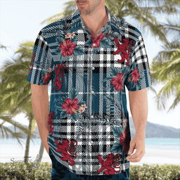 Scottish Clan Napier Modern Tartan Scottish Lion Hawaiian Shirt | Tartan Plaid Shirt Scottish Plaid Tartan Plaid - ScotsTee - scotstee.com