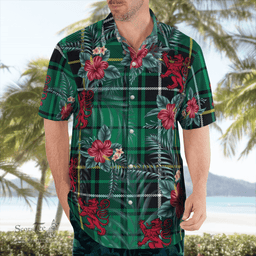 Scottish Clan MacAlpine Ancient Tartan Scottish Lion Hawaiian Shirt | Tartan Plaid Shirt Scottish Plaid Tartan Plaid - ScotsTee - scotstee.com