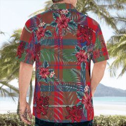 Scottish Clan Shaw Red Modern Tartan Scottish Lion Hawaiian Shirt | Tartan Plaid Shirt Scottish Plaid Tartan Plaid - ScotsTee - scotstee.com