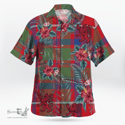 Scottish Clan Shaw Red Modern Tartan Scottish Lion Hawaiian Shirt | Tartan Plaid Shirt Scottish Plaid Tartan Plaid - ScotsTee - scotstee.com