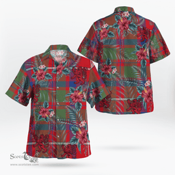 Scottish Clan Shaw Red Modern Tartan Scottish Lion Hawaiian Shirt | Tartan Plaid Shirt Scottish Plaid Tartan Plaid - ScotsTee - scotstee.com