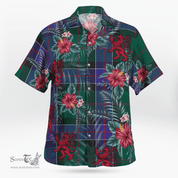 Scottish Clan Sinclair Hunting Modern Tartan Scottish Lion Hawaiian Shirt | Tartan Plaid Shirt Scottish Plaid Tartan Plaid - ScotsTee - scotstee.com