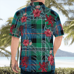 Scottish Clan Rose Hunting Ancient Tartan Scottish Lion Hawaiian Shirt | Tartan Plaid Shirt Scottish Plaid Tartan Plaid - ScotsTee - scotstee.com