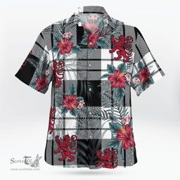 Scottish Clan Scottish Clan MacFarlane Black & White Tartan Scottish Lion Hawaiian Shirt | Tartan Plaid Shirt Scottish Plaid Tartan Plaid - ScotsTee - scotstee.com
