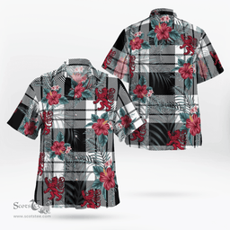 Scottish Clan Scottish Clan MacFarlane Black & White Tartan Scottish Lion Hawaiian Shirt | Tartan Plaid Shirt Scottish Plaid Tartan Plaid - ScotsTee - scotstee.com