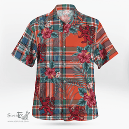 Scottish Clan MacFarlane Ancient Tartan Scottish Lion Hawaiian Shirt | Tartan Plaid Shirt Scottish Plaid Tartan Plaid - ScotsTee - scotstee.com