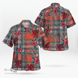 Scottish Clan MacFarlane Ancient Tartan Scottish Lion Hawaiian Shirt | Tartan Plaid Shirt Scottish Plaid Tartan Plaid - ScotsTee - scotstee.com