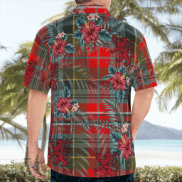 Scottish Clan MacPherson Weathered Tartan Scottish Lion Hawaiian Shirt | Tartan Plaid Shirt Scottish Plaid Tartan Plaid - ScotsTee - scotstee.com