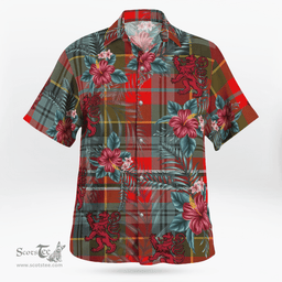 Scottish Clan MacPherson Weathered Tartan Scottish Lion Hawaiian Shirt | Tartan Plaid Shirt Scottish Plaid Tartan Plaid - ScotsTee - scotstee.com