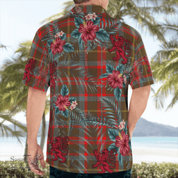 Scottish Clan MacKintosh Hunting Weathered Tartan Scottish Lion Hawaiian Shirt | Tartan Plaid Shirt Scottish Plaid Tartan Plaid - ScotsTee - scotstee.com