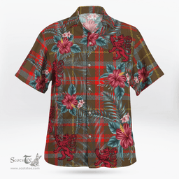Scottish Clan MacKintosh Hunting Weathered Tartan Scottish Lion Hawaiian Shirt | Tartan Plaid Shirt Scottish Plaid Tartan Plaid - ScotsTee - scotstee.com