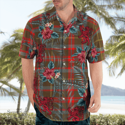 Scottish Clan MacKintosh Hunting Weathered Tartan Scottish Lion Hawaiian Shirt | Tartan Plaid Shirt Scottish Plaid Tartan Plaid - ScotsTee - scotstee.com
