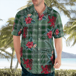 Scottish Clan MacDonald Lord of the Isles Hunting Tartan Scottish Lion Hawaiian Shirt | Tartan Plaid Shirt Scottish Plaid Tartan Plaid - ScotsTee - scotstee.com