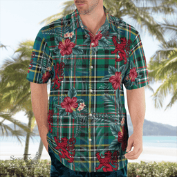 Scottish Clan Scott Green Ancient Tartan Scottish Lion Hawaiian Shirt | Tartan Plaid Shirt Scottish Plaid Tartan Plaid - ScotsTee - scotstee.com
