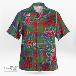 Scottish Clan Shaw Green Modern Tartan Scottish Lion Hawaiian Shirt | Tartan Plaid Shirt Scottish Plaid Tartan Plaid - ScotsTee - scotstee.com