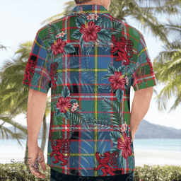 Scottish Clan Norvel (Stirling) Tartan Scottish Lion Hawaiian Shirt | Tartan Plaid Shirt Scottish Plaid Tartan Plaid - ScotsTee - scotstee.com