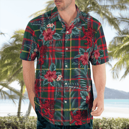 Scottish Clan MacKintosh Hunting Modern Tartan Scottish Lion Hawaiian Shirt | Tartan Plaid Shirt Scottish Plaid Tartan Plaid - ScotsTee - scotstee.com