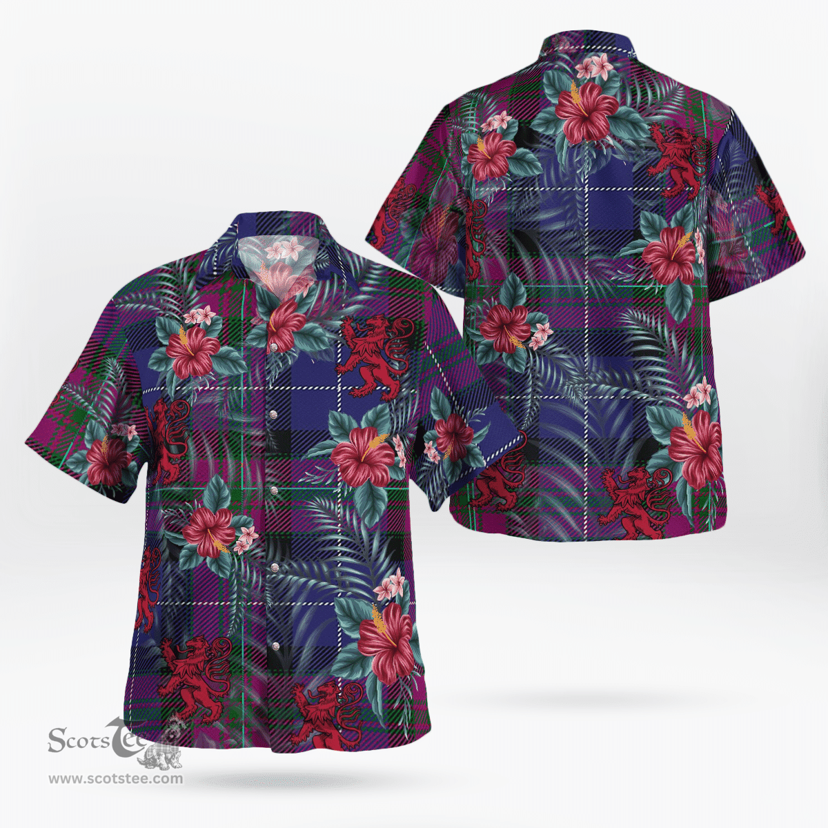 Scottish Clan Pride of Scotland Tartan Scottish Lion Hawaiian Shirt | Tartan Plaid Shirt Scottish Plaid Tartan Plaid - ScotsTee - scotstee.com