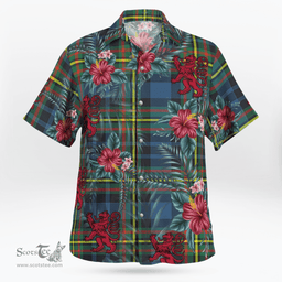 Scottish Clan MacLellan Ancient Tartan Scottish Lion Hawaiian Shirt | Tartan Plaid Shirt Scottish Plaid Tartan Plaid - ScotsTee - scotstee.com