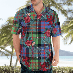 Scottish Clan MacDonald Ancient Tartan Scottish Lion Hawaiian Shirt | Tartan Plaid Shirt Scottish Plaid Tartan Plaid - ScotsTee - scotstee.com