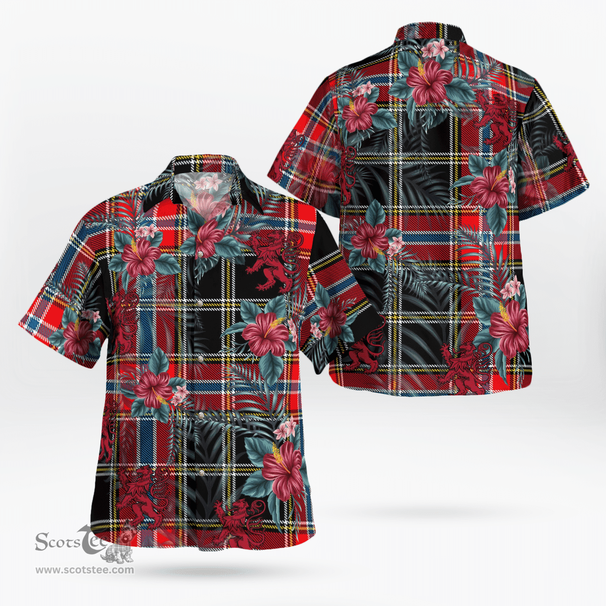 Scottish Clan Norwegian Night Tartan Scottish Lion Hawaiian Shirt | Tartan Plaid Shirt Scottish Plaid Tartan Plaid - ScotsTee - scotstee.com