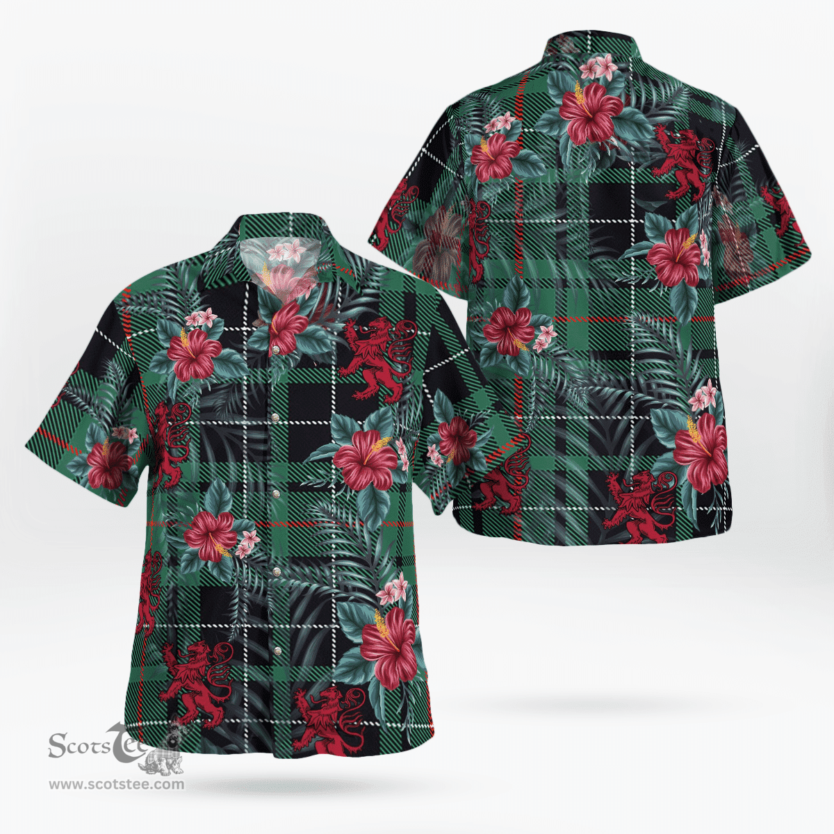 Scottish Clan MacAulay Hunting Ancient Tartan Scottish Lion Hawaiian Shirt | Tartan Plaid Shirt Scottish Plaid Tartan Plaid - ScotsTee - scotstee.com