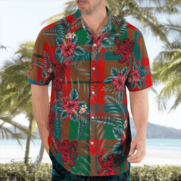 Scottish Clan McIlvian Tartan Scottish Lion Hawaiian Shirt | Tartan Plaid Shirt Scottish Plaid Tartan Plaid - ScotsTee - scotstee.com