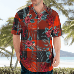 Scottish Clan Rob Roy MacGregor Ancient Tartan Scottish Lion Hawaiian Shirt | Tartan Plaid Shirt Scottish Plaid Tartan Plaid - ScotsTee - scotstee.com